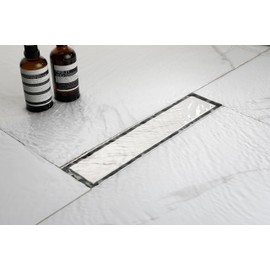 12 Inches Brushed Nickel Linear Shower Drain with Removable Cover, 304 Stainless Steel Drain, Flowing Shower Drain for Bathroom Remodeling