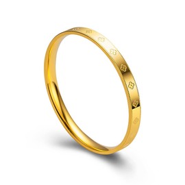 GAUEIOUR Sand Gold Lucky Leaf Bracelet, Women's Alloy Bracelet, Simple Design Style, Exquisite Jewelry, Lucky Symbol, Jewelry Gift for Girls and Women (Gold)