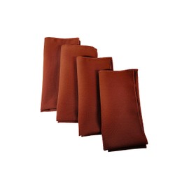 LA Linen 4-Pack Poly Blend Napkins - Soft Cloth - Stain & Wrinkle Resistant - Dinner & Wedding Napkins - 18x18 - Rust