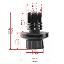 GTOWNWORKS 8 mm Wheel Rim Rivets, 50 Pcs (Black), 8mm/0.31in Hole Replacement Wheel Lip Rivets Nuts