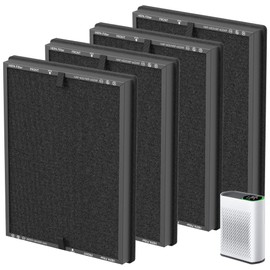 HAP602 Replacement Filter Compatible with ECOSELF HAP602/ HAP602WF Air Purifier, 3-Stage Filtration, H13 True HEPA Filter, 4 Pack