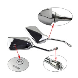 AHL Motorcycle Mirrors Left and Right Set Honda CB400 CB250 CB750 CB1000 CB1300 CB-1 VTEC400 VT250 VTR250 ZRX400