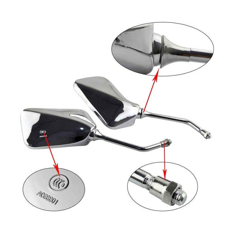AHL Motorcycle Mirrors Left and Right Set Honda CB400 CB250