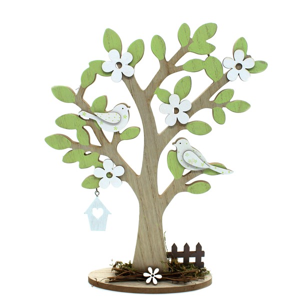 DARO DEKO Wooden Figurine Tree with Birds 1 Piece 29