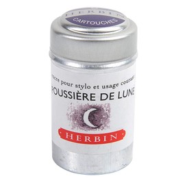 J. Herbin Fountain Pen Ink - 1 tin of 6 cartridges - Poussiere de Lune