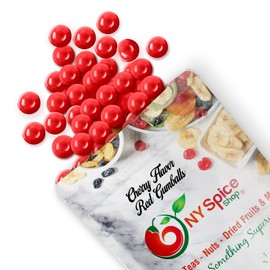 NY Spice Shop Christmas Red Cherry Gumballs - 50 Count Bulk Cherry Gummy Candy for Gumball Machines - Red Stocking Stuffer Chewing Christmas Candy for Holiday Party Favor, Seasonal Snack & Fun Gift -1 Inches