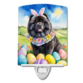 Caroline's Treasures Chow Chow Easter Egg Hunt Ceramic Night Light Compact, UL-Certified, Ideal for Bedroom, Bathroom, Nursery, Hallway, Kitchen, 6x4x3, Multicolor