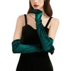 BRYCTSISEN Long Velvet Evening Gloves (Dark Green)