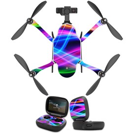 MightySkins Skin Compatible With GoPro Karma Drone headphones wrap cover sticker skins Light Waves