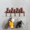 WEMPOLU Cast Iron Cat Family Key Hooks for Wall, 5