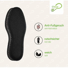 Made in Germany 2 Pairs All Season Fresh & Active Soles Size 38/39 - Active Sole for a Fresh Feel Soft Latex Padding with Activated Carbon, Fresh & Active