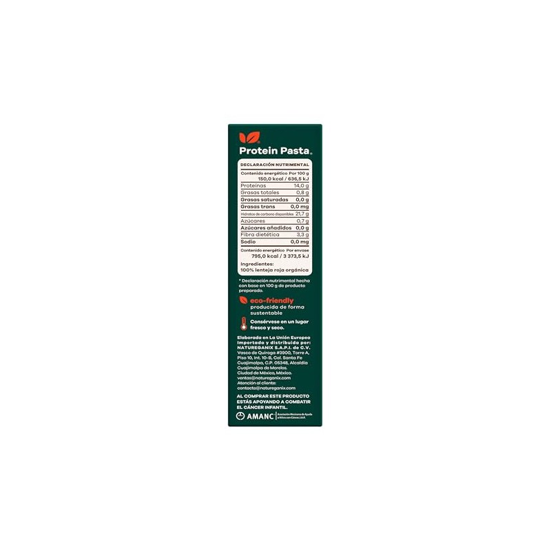 Real Natural, Protein Pasta Lenteja Roja, 250 Gramos