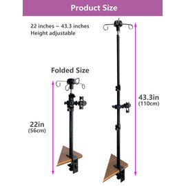 Feeding Tube Holder Stand Compatible Infinity Kangaroo Pump Rack for Gravity Syringe,Portable IV Pole for Travel,Enteral Gastrostomy Telescopic Pole,NG Tube Supplies Accessories (43 Inchs with Clamp)
