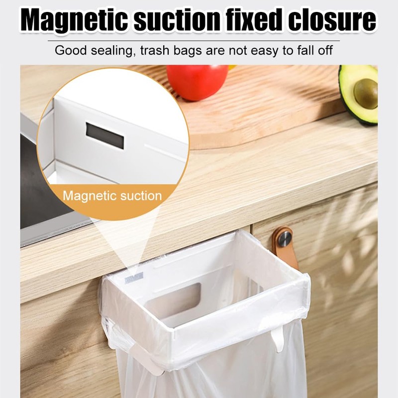 DONGKER Foldable Trash Bag Holder, Wall-Mounted Under Sink Trash Can