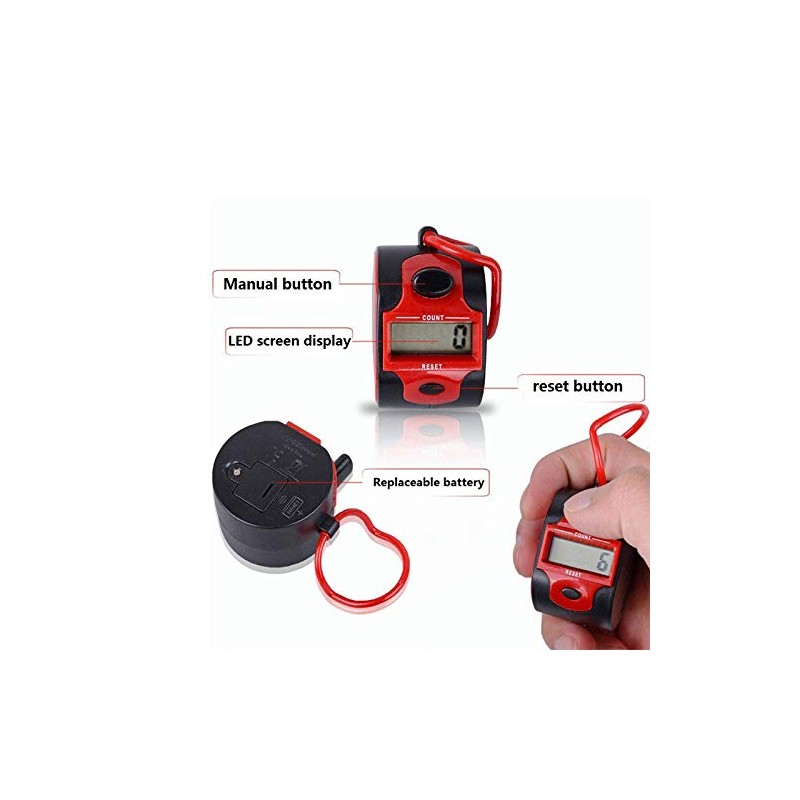 TopHomer Electronic Tally Counters, Manual Digital Counter with Finger Ring,