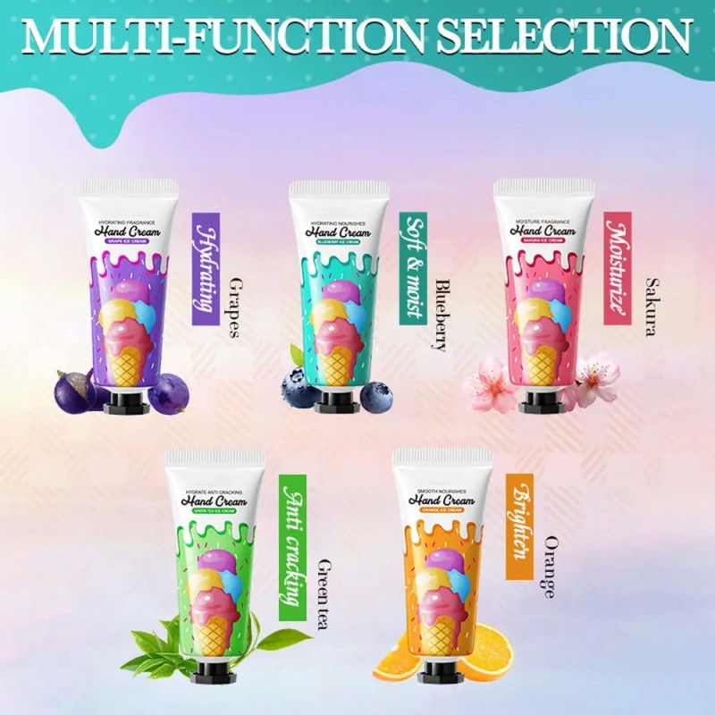 Set De Crema Hidratante Para Manos Con Helado De 5