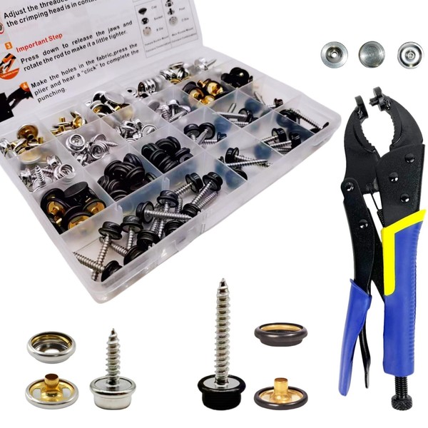SUNOR Canvas Snap Kit Heavy Duty Screw Snap Fastener Tool