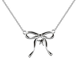 Singer Inspired Gift Music Album Gift Music Lyrics Gift Pop Singer Fans Gift Music Lovers Gift Star Bowknot Necklace For Woman Girl (CA-SingerStarBowN)