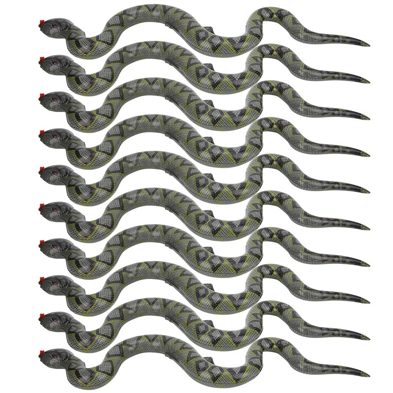 10pcs Inflatable Snakes Toy Scary Snake for Garden Farm Swimming
