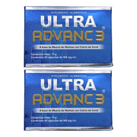 2 Pz Ultra Advanc3 30 Cápsulas 500 Mg Con Calcio Advance Sin Sabor