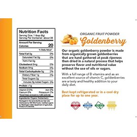 Organic Goldenberry Powder - Northwest Wild Foods - Sweet Pure Dried Fruit Natural Hand Harvested - in Smoothies, Oatmeal, Dessert (8 Ounces)