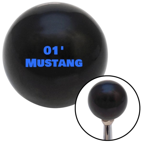 American Shifter Company Blue "01 Mustang" Black Shift Knob w/