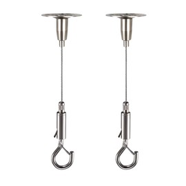 Set of 2, Drop Prevention Wire, Sling with Hooks, Adjustable Stainless Steel Wire, Power Mini Wire, For Picture Rails, Stainless Wire, Hanging Bracket, Hanging Hook, Length 59.1 inches (150 cm), Diameter 0.6 inches (1.5 mm), Load Capacity: 66.1 lbs (30 k
