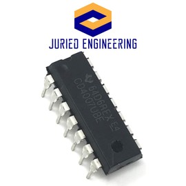 Juried Engineering CD4007UBE CD4007 CMOS Dual Complementary Pair Plus Inverter Breadboard-Friendly (Pack of 2)