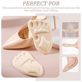 Baluue 8pairs Metatarsal Foot Pads for High Heels Comfortable Forefoot Cushions Skin-friendly Design Anti- Insoles for and Everyday Use