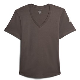 MON CHOU Pima Cotton T-Shirts for Women - 100% Organic Cotton, Buttery Soft Tops for Women - V-Neck Short Sleeve Tops for Everyday Wear (Cocoa, Large)