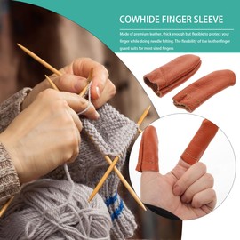 COHEALI 10 Pairs Leather Finger Protectors Soft Breathable Finger Cots for Sewing Knitting Felting Wood Carving DIY Crafts