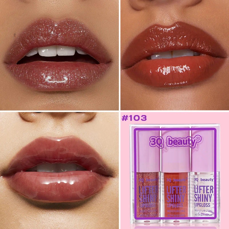 Kit 3 Brillos Labiales Lip Oil Glitter Gloss Hidratante 03