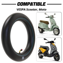 1PZ F03-IN2 2 Inner Tubes 3.00/3.50-10 with Angle Valve for Vespa Scooter 10 Inch Tyres Reinforced Tube for Tyres 3.00-10 3.50-10