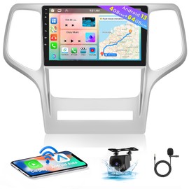 Hikity 8 Core 4+64G for Jeep Grand Cherokee 2010-2013 Android Car Stereo with Wireless Carplay, 9 Inch IPS Touchscreen Car Radio 59UI GPS Navigation WiFi 32EQ DSP Backup Camrea