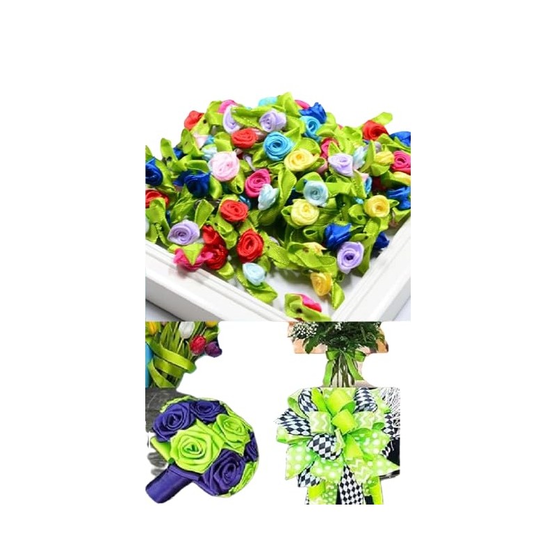 Double Faced Polyester Satin Ribbon, Flourscent Green -23 Metrs, Perfect
