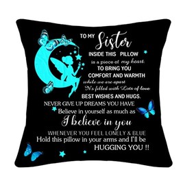 Sister Gift from Sister Brother Cushion Covers Throw Pillow Covers Pillowcase for Sister Birthday Gifts (sister)