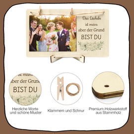 Vesberkl Hochzeitsgeschenk für frischvermählte Paare Dekorativer Bilderrahmen Bilderrahmenhalter Fotorahmen mit Klammer Holzrahmen Geschenk für Frauen Valentinstagsgeschenk 10x15