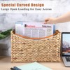 BTSKY Woven Magazine Holder, Water Hyacinth Magazine Basket, Natural Storage