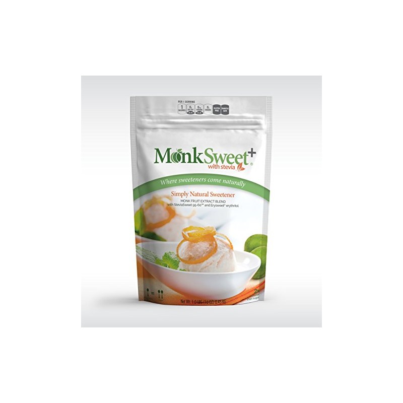 MonkSweet Plus - 1 lb bag/6 pack Monk Fruit, Stevia