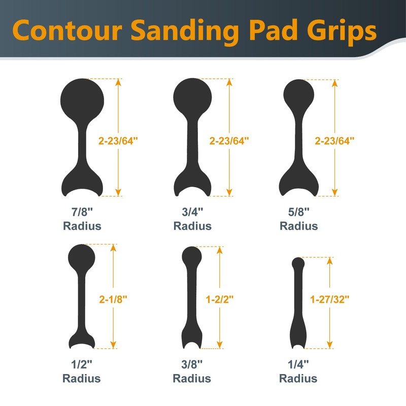 POWERTEC 71441 Flexible Contour Sanding Grips Set w/ 3 Flexible