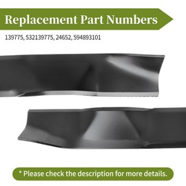 Bularie 139775 Mower Blades Compatible with Hu sqvarna Pou LAN Craftsman 42" Deck Mowers, Mulching Blades 532139775 Fit for Hu sqvarna YTH18542 LTH1742A, Replace AYP 917139775P 917532139775 (2 Pack)