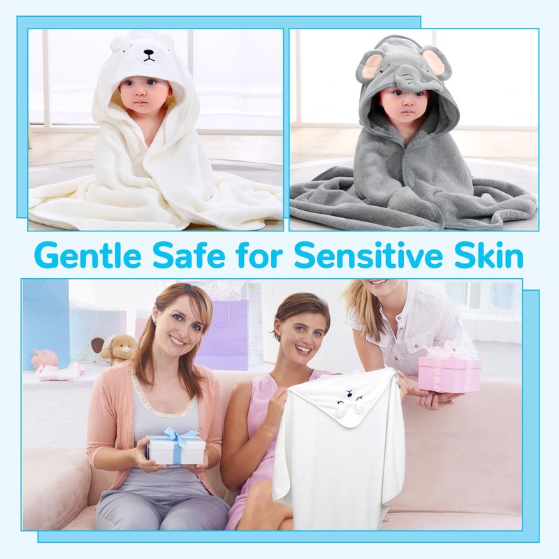 Okabay 2 Pcs Hooded Baby Towel Set, 80 * 80