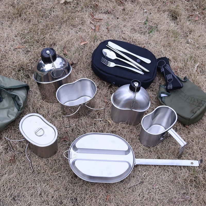 Goetland Stainless Steel WWII US Army Canteen Water Bottle Military