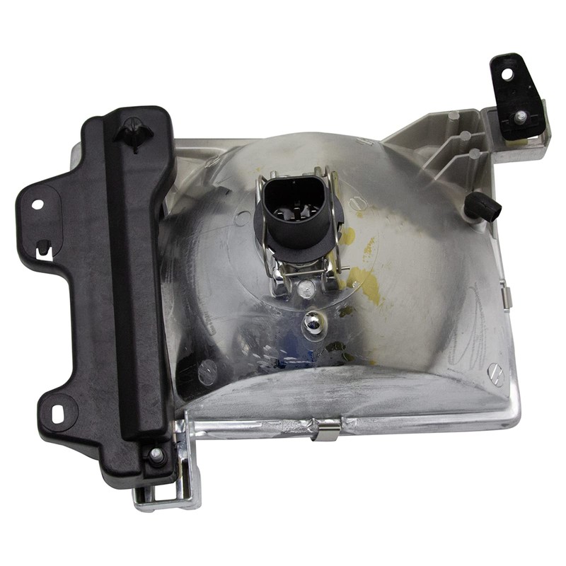 TRQ 2 Piece Headlight Assembly Set Chrome Bezel Driver &