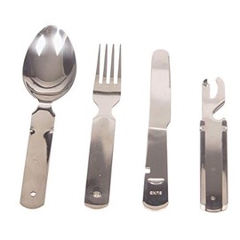 MFH stainless steel cutlery set, 4 pieces, heavy duty design, silver