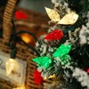 BOHON Red White and Green Christmas Lights Outdoor Faceted C6