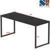 SHW Mission 55-Inch Home Office Computer Desk, Black