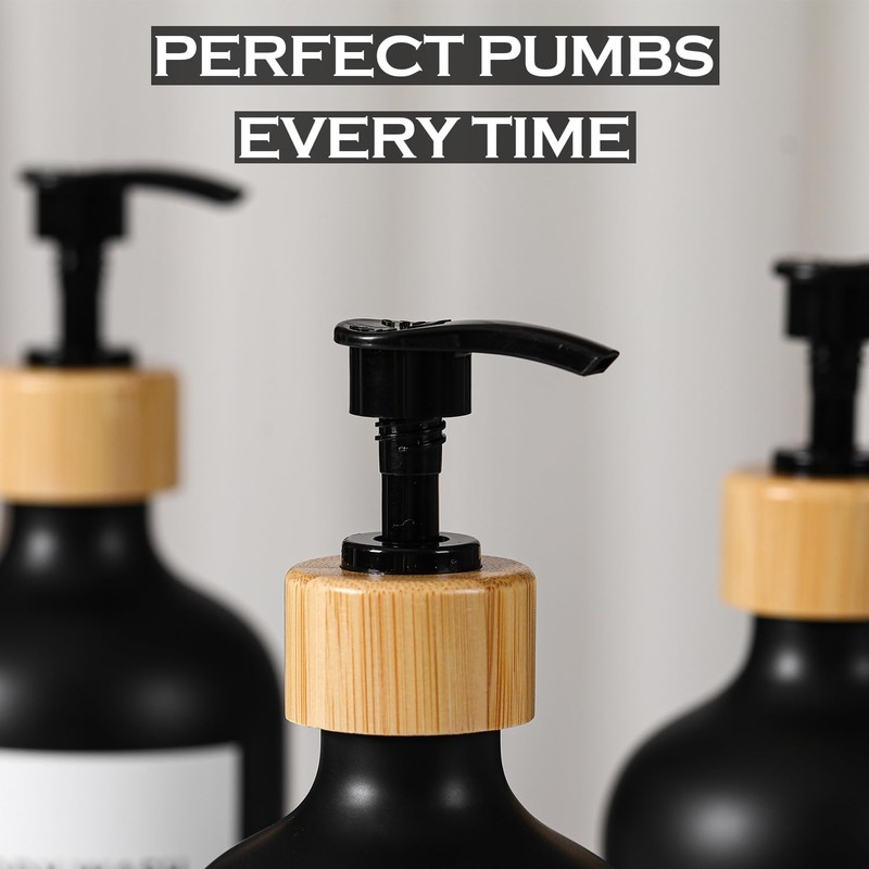 Shampoo and Conditioner Dispenser,16.9 fl oz Set of 3 Black