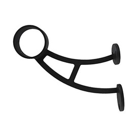 Top Hardware Stainless Steel 316 Grade Bar Mount Foot Rail Bracket for 2" OD Bar Foot Rail Tubing, Mat Black Finish, 1PC