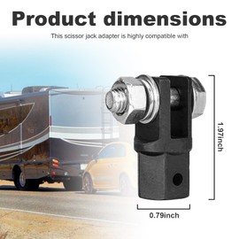 Sylvil Scissor Jack Adapter, Scissor Jack Drill Adapter for 1/2 Inch Drive Impact Wrench or 13/16 Inch Lug Wrench, Universal Sturdy Power Jack Connector for Automotive RV Trailer
